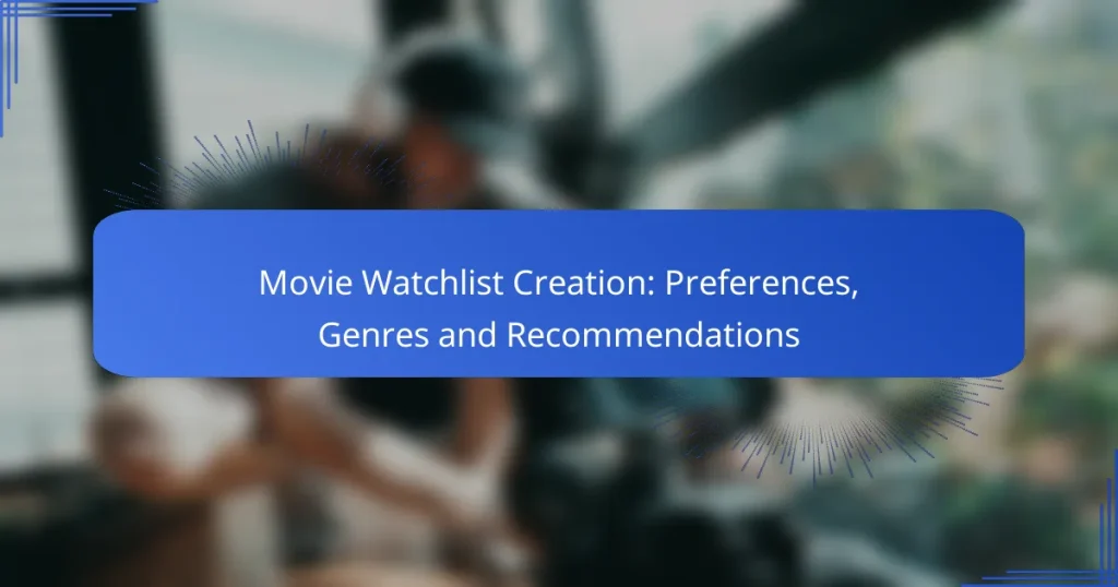 Movie Watchlist Creation: Preferences, Genres and Recommendations