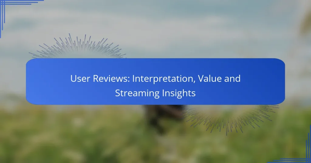 User Reviews: Interpretation, Value and Streaming Insights
