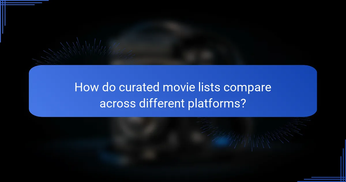 How do curated movie lists compare across different platforms?