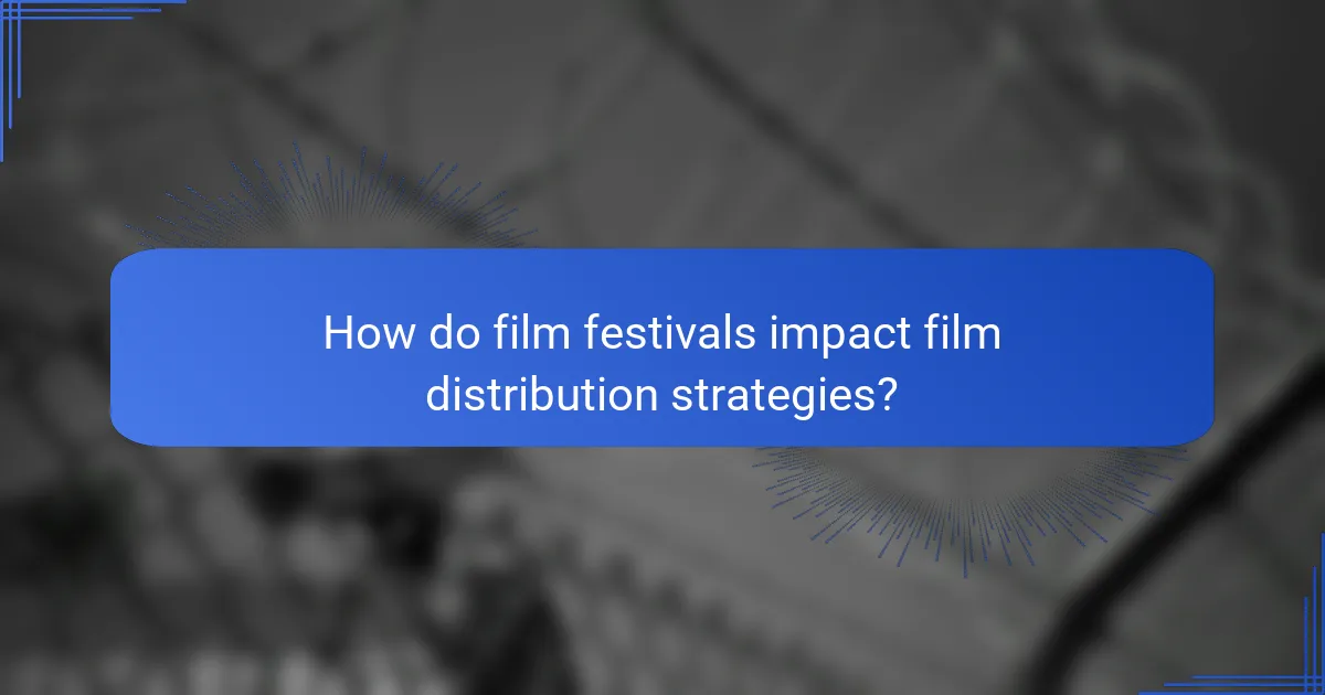 How do film festivals impact film distribution strategies?