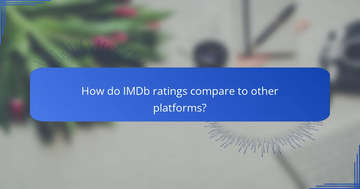 How do IMDb ratings compare to other platforms?