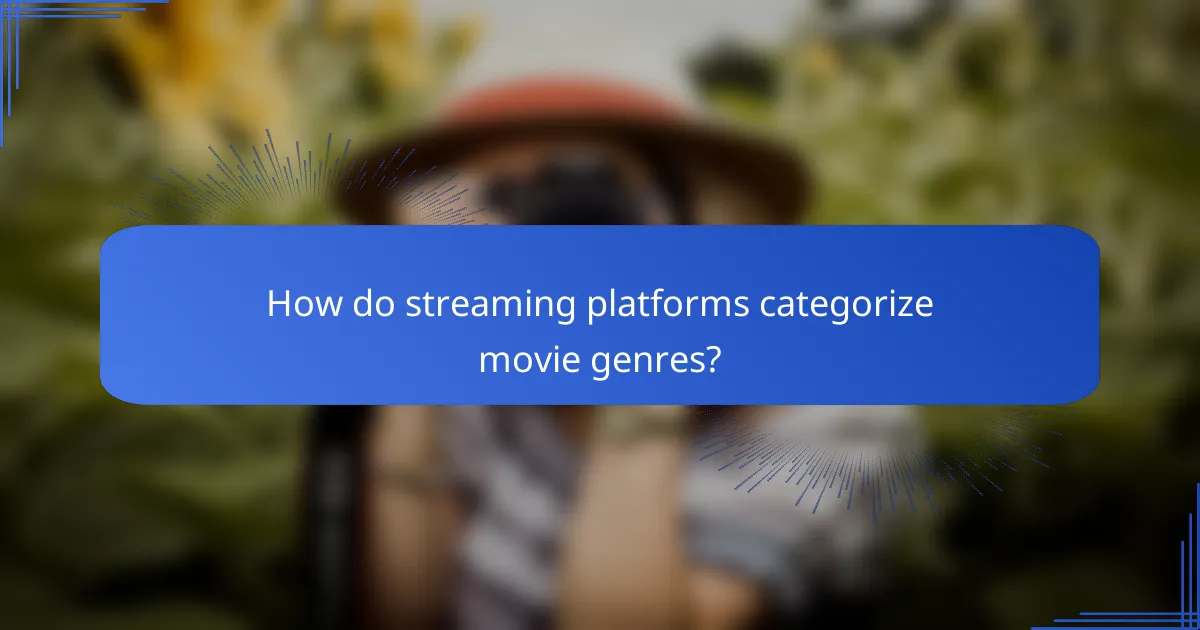 How do streaming platforms categorize movie genres?