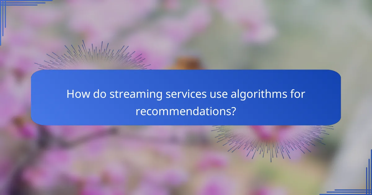 How do streaming services use algorithms for recommendations?