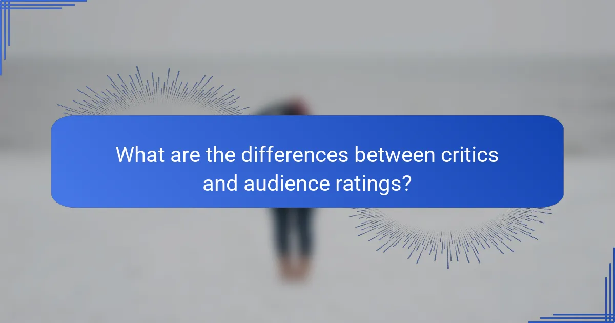 What are the differences between critics and audience ratings?
