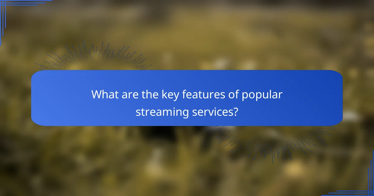What are the key features of popular streaming services?