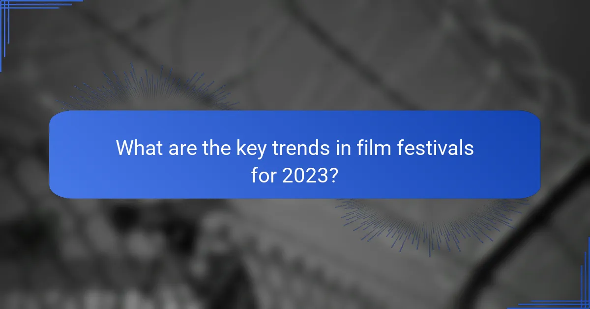 What are the key trends in film festivals for 2023?
