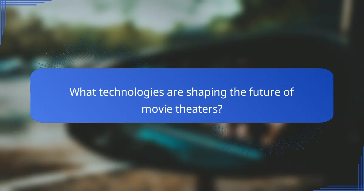 What technologies are shaping the future of movie theaters?